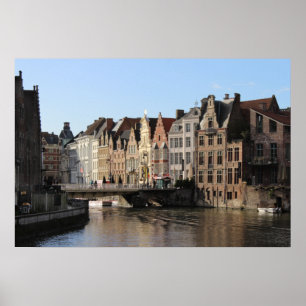 Winter at the Kornlei in Gent, Belgium Poster