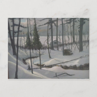winter at the lake postcard