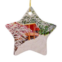 "Winter at the Little Red Cabin" onament.