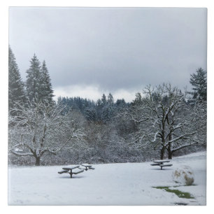 Winter at the Park, Wilsonville, OR Tile