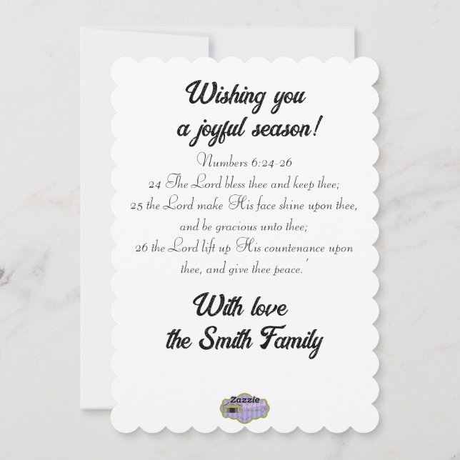 Winter at West Hills Farm 2 black horses Holiday Card (Back)