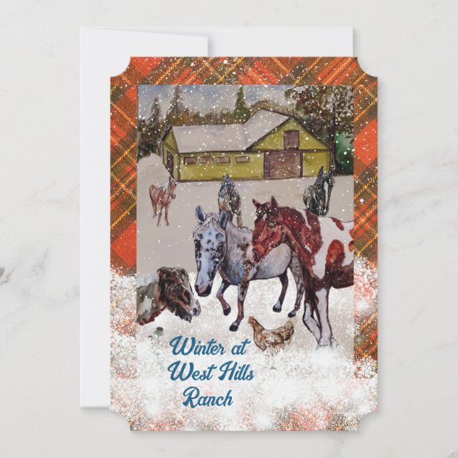 WinTER AT WEST HILLS RANCH Holiday Card (Front)