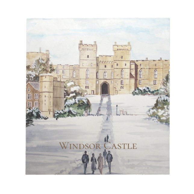 Winter at Windsor Castle by Farida Greenfield Notepad (Front)