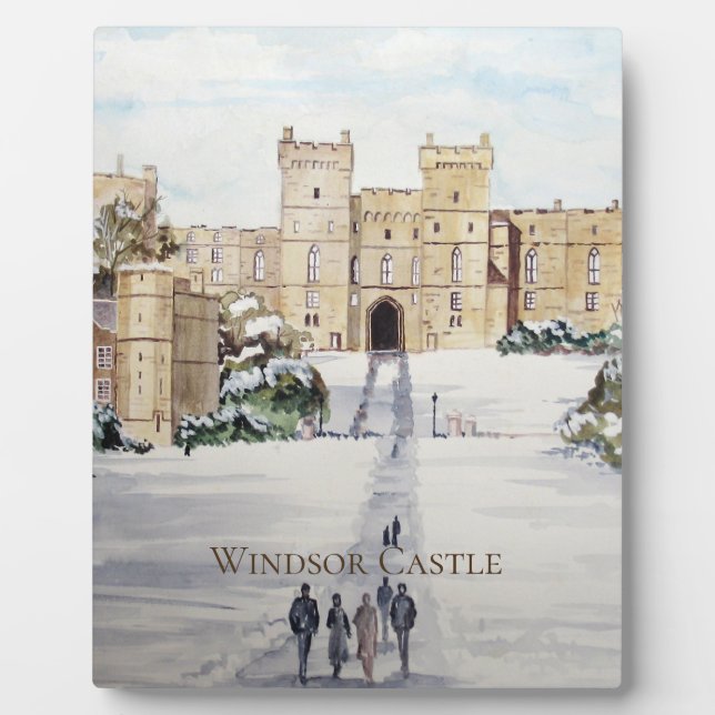 Winter at Windsor Castle by Farida Greenfield Plaque (Front)