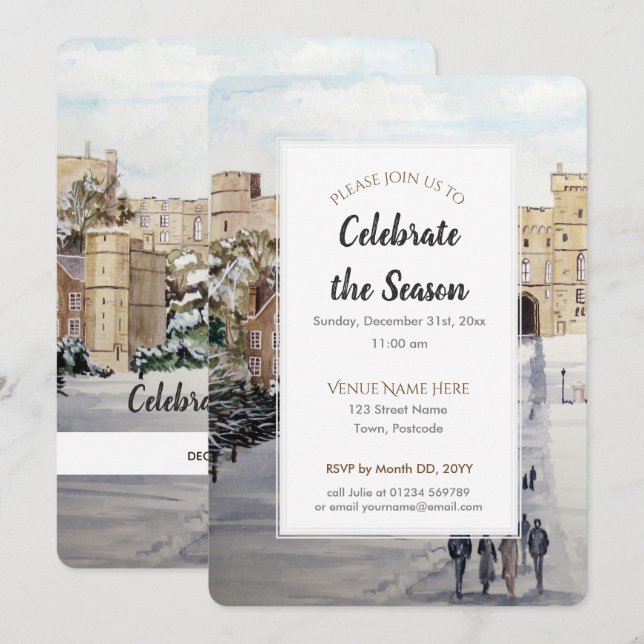 Winter at Windsor Castle Festive Season Invitation (Front/Back)