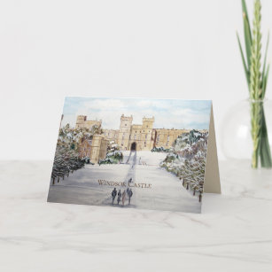 Winter at Windsor Castle Landscape Painting Holiday Card