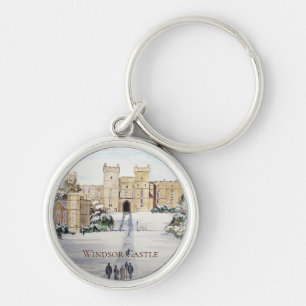 Winter at Windsor Castle Landscape Painting Key Ring