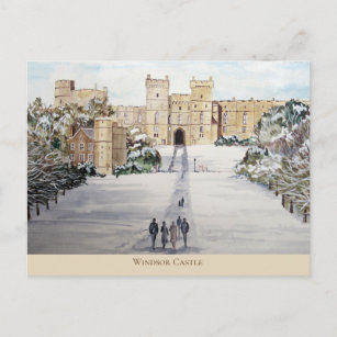 Winter at Windsor Castle Landscape Painting Postcard