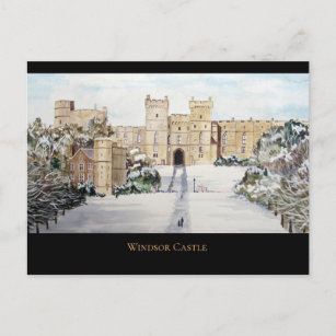 Winter at Windsor Castle Landscape Painting Postcard