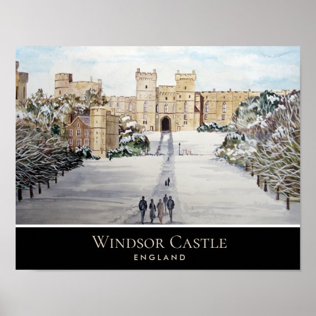 Winter at Windsor Castle Landscape Painting Poster (Front)