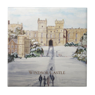 Winter at Windsor Castle Landscape Painting Tile