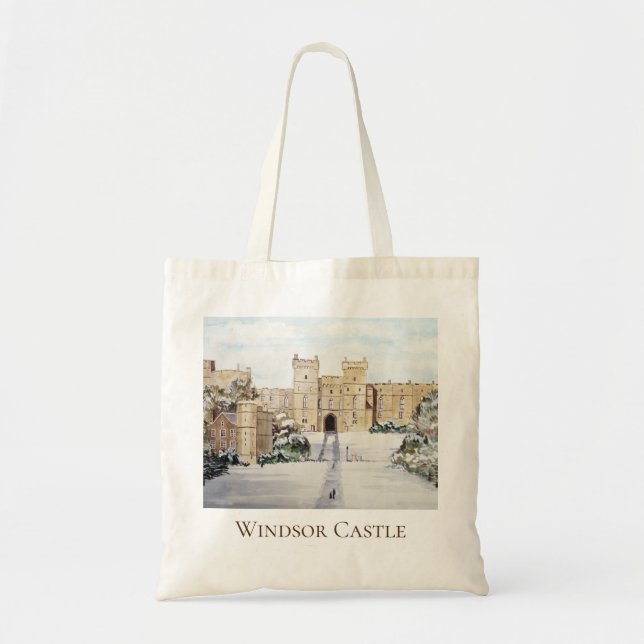 Winter at Windsor Castle Landscape Painting Tote Bag (Front)