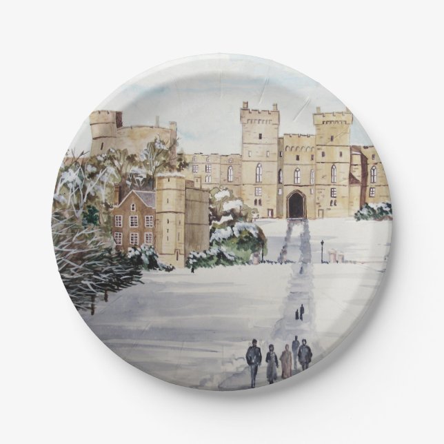 Winter at Windsor Castle Paper Plate (Front)