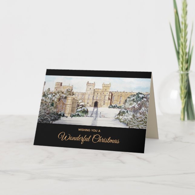 Winter at Windsor Castle Wonderful Christmas Holiday Card (Front)