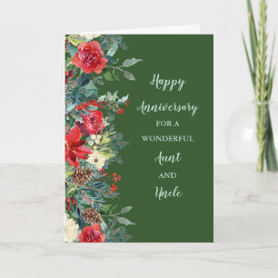 Winter Aunt and Uncle Anniversary Card