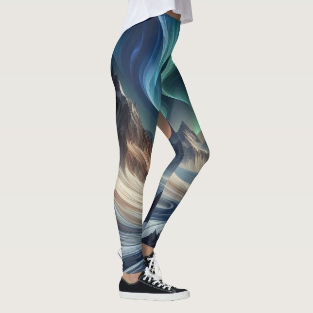 Winter Aurora Yoga Leggings (Right)