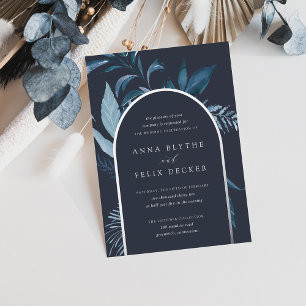 Winter Azure Blue Botanical Arch Wedding