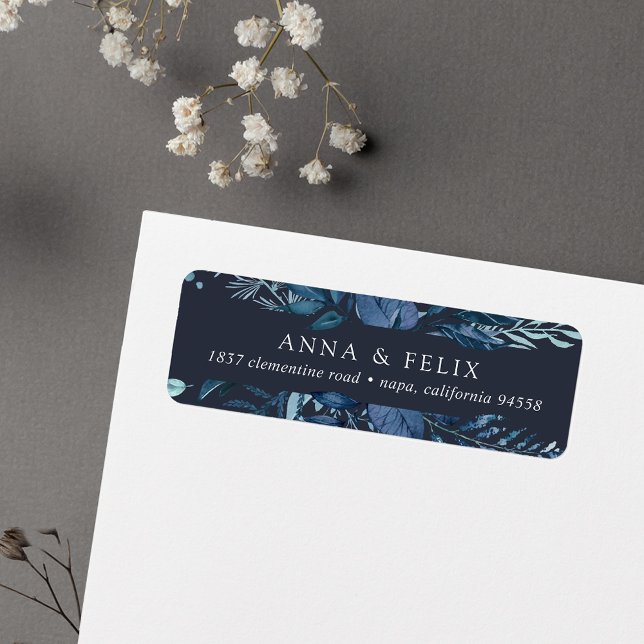 Winter Azure | Blue Botanical Return Address (Creator Uploaded)
