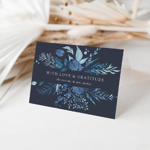 Winter Azure   Blue Watercolor Botanical Thank You Card