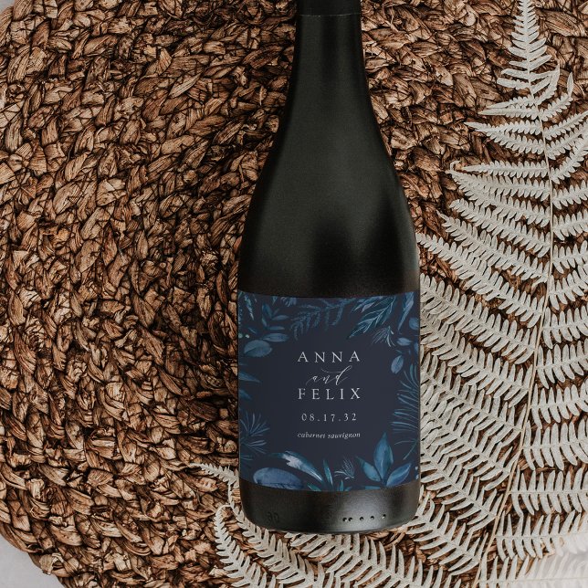 Winter Azure | Personalised Wedding Wine Label (Creator Uploaded)