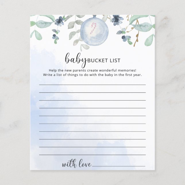 Winter Baby bucket list game (Front)