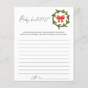 Winter Baby bucket list game