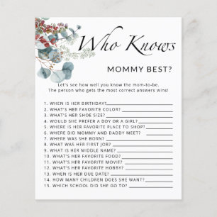 Winter baby chowder Who knows mummy best game