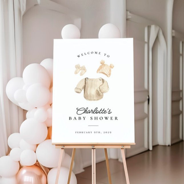 Winter Baby Clothes Baby Shower Welcome Sign (Creator Uploaded)