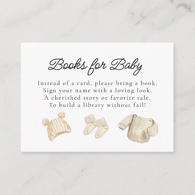 Winter Baby Clothes Book for Baby Insert Card (Front)