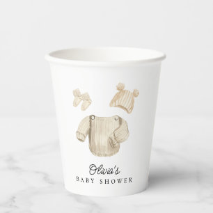Winter Baby Clothes Gender Neutral Baby Shower Paper Cups