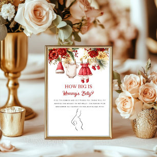 Winter  Baby How big Mommy' baby Shower sign