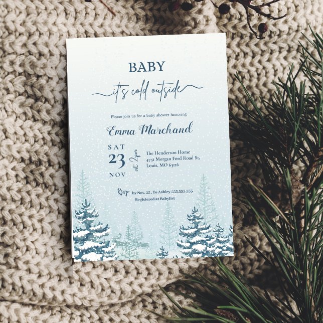 Winter baby invite baby it's cold outside invite (Creator Uploaded)