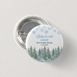 Winter Baby It's Cold Outside Baby Shower 3 Cm Round Badge