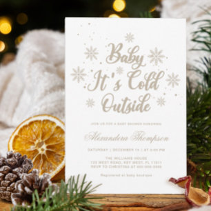 Winter Baby It's Cold Outside Baby Shower Invitation