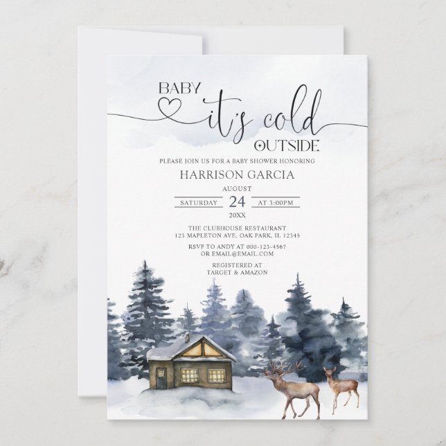 Winter Baby its cold outside Baby Shower Invitation (Front)