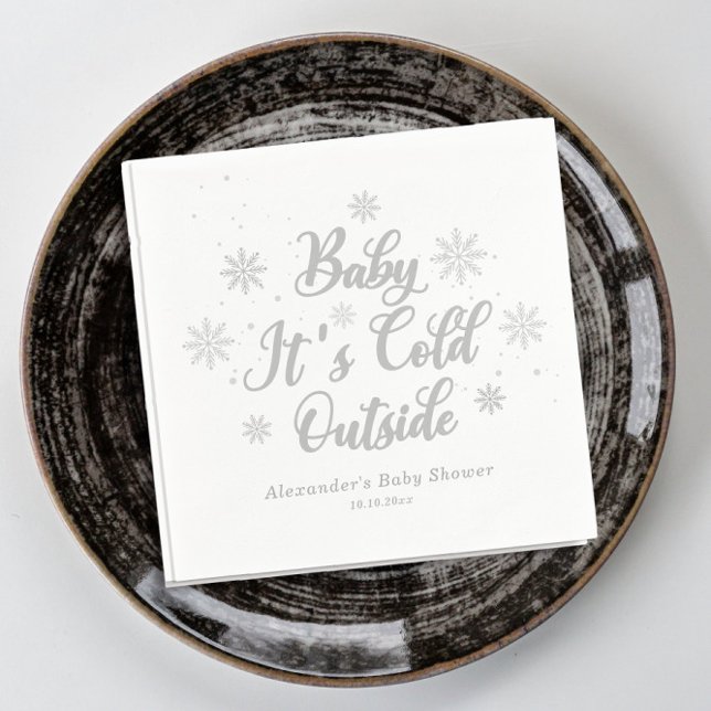 Winter Baby It's Cold Outside Baby Shower  Napkin (Creator Uploaded)