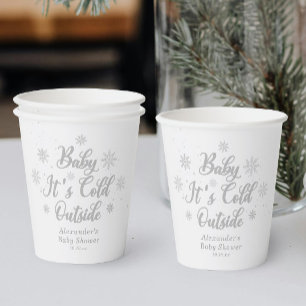 Winter Baby It's Cold Outside Baby Shower Paper Cups