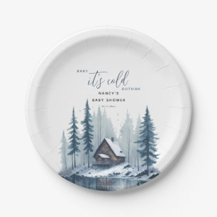 Winter Baby It's Cold Outside Baby Shower Paper Plate