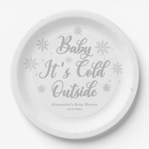 Winter Baby It's Cold Outside Baby Shower Paper Plate