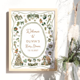 Winter Baby It's Cold Outside Baby Shower Welcome Poster
