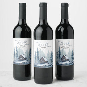 Winter Baby It's Cold Outside Baby Shower  Wine Label