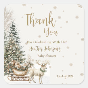Winter Baby It's Cold, Snowflakes Baby Shower Square Sticker