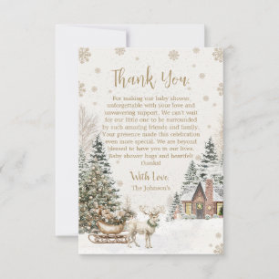 Winter Baby It's Cold, Snowflakes Baby Shower Thank You Card