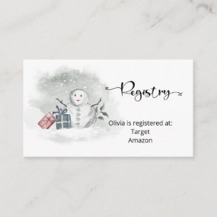 Winter Baby Registry Enclosure Card
