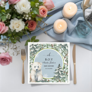 winter baby shower baby shower invitations napkin