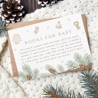 Winter Baby Shower Books for Baby Enclosure Card