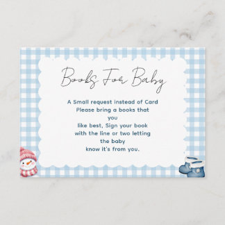 Winter Baby Shower Books For Baby Enclosure Card