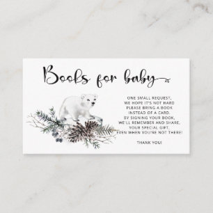 Winter Baby shower books for baby ticket Enclosure Card