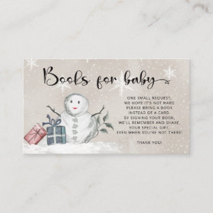 Winter Baby shower books for baby ticket Enclosure Card
