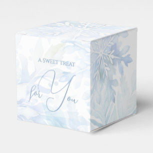Winter Baby Shower Boy Blue Snowflake Favour Box